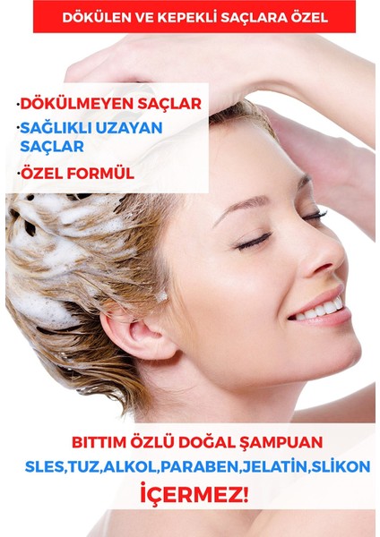 Tuzsuz Dökülen ve Kepekli Saçlara Özel Bıttım Özlü Bitkisel Şampuan