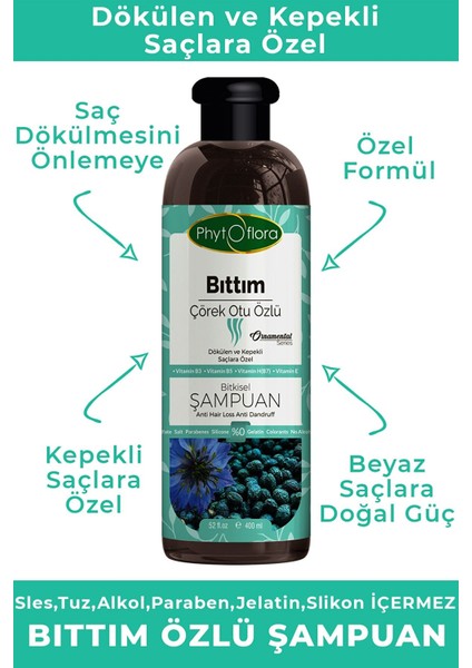 Tuzsuz Dökülen ve Kepekli Saçlara Özel Bıttım Özlü Bitkisel Şampuan
