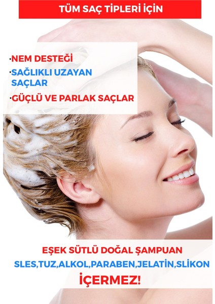 Tuzsuz Eşek Sütü Ve Hindistan Cevizi Yağlı Bitkisel Şampuan
