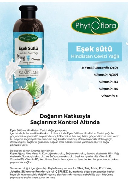 Tuzsuz Eşek Sütü Ve Hindistan Cevizi Yağlı Bitkisel Şampuan