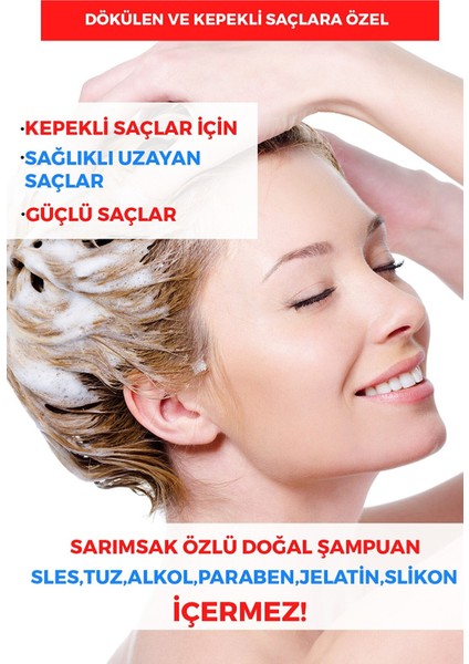Tuzsuz Yağlı ve Dökülen ve Kepekli Saçlara Özel Sarımsak Özlü Bitkisel Şampuan
