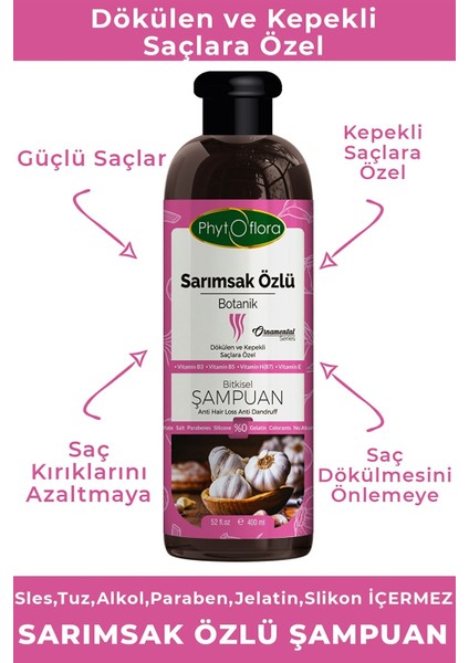 Tuzsuz Yağlı ve Dökülen ve Kepekli Saçlara Özel Sarımsak Özlü Bitkisel Şampuan