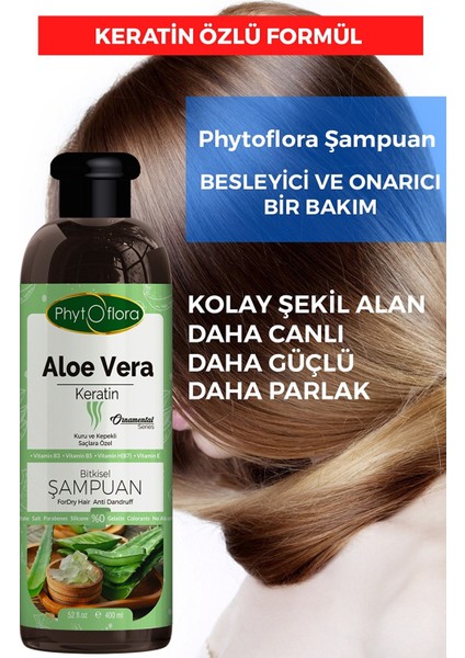 Tuzsuz Kuru ve Kepekli Saçlara Özel Aloe Vera ve Keratin Ilaveli Bitkisel Şampuan