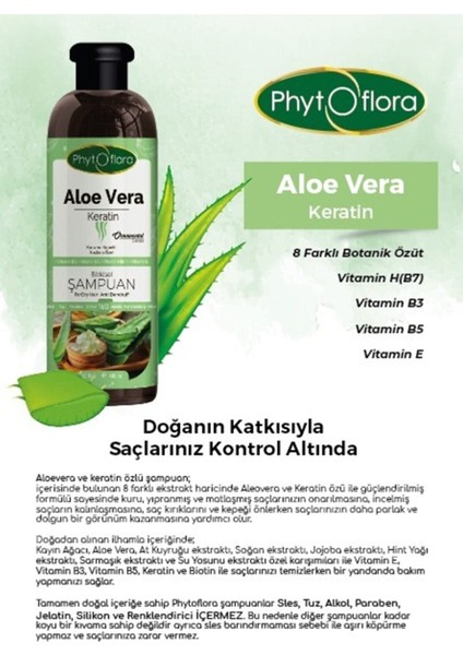 Tuzsuz Kuru ve Kepekli Saçlara Özel Aloe Vera ve Keratin Ilaveli Bitkisel Şampuan