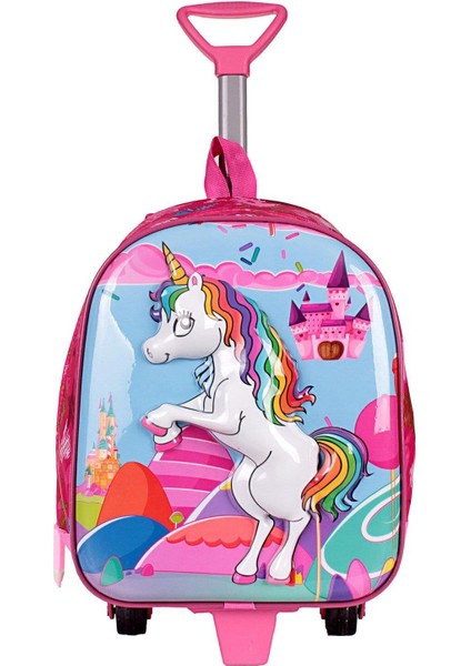 Unicorn Anaokulu Çanta Seti Çekçekli Çanta - Mini Sırt Çantası Pembe fiyatları