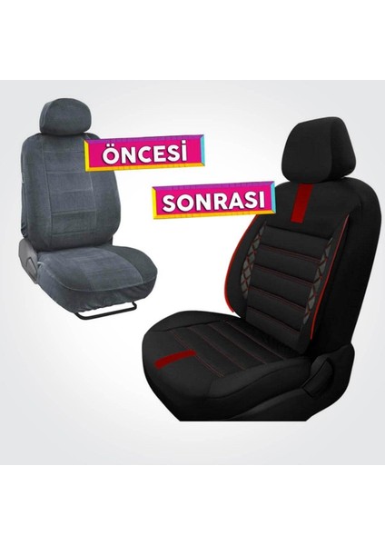 Citroen C3 Uyumlu Koltuk Kılıfı Mirage Serisi - Kırmızı