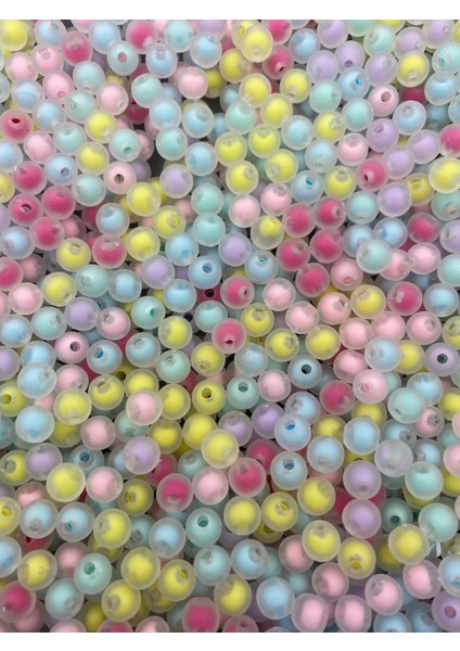 25GR 8mm Mat Içi Boncuklu Karışık Renkli Yuvarlak Boncuk,takı Boncuğu (25GR,~80 Adet) fiyatları