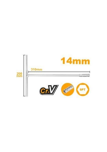 Endüstriyel T-Saplı Lokma Anahtarı 14MM