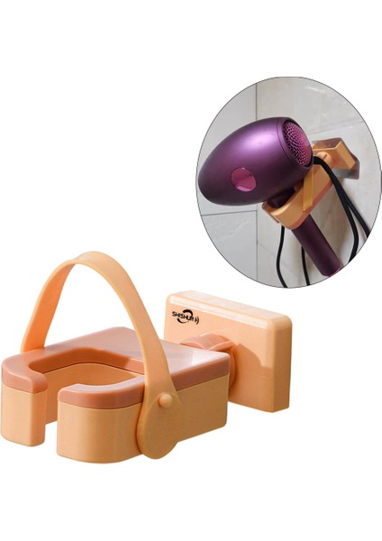 Saç Kurutma Makinesi Raf Taşınabilir Punch-Free Bere Kurutma Depolama Banyo Sarı Için fırsatları