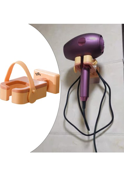 Saç Kurutma Makinesi Raf Taşınabilir Punch-Free Bere Kurutma Depolama Banyo Sarı Için indirimleri