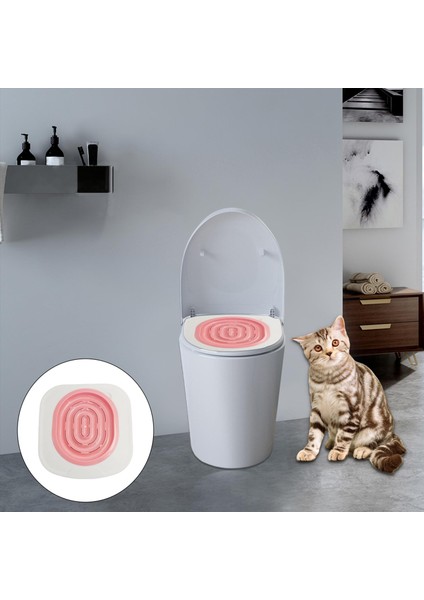 Plastik Kedi Tuvalet Trainer Kedi Çöp Tepsi Kutusu Tuvalet Eğitim Temizleme Kiti Pembe Bir Netto modelleri