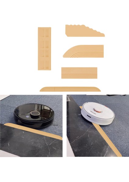 4 Parça Vakumlu Threshold Bars Robot Elektrikli Süpürge Bej Sarı Için Değiştirme modelleri