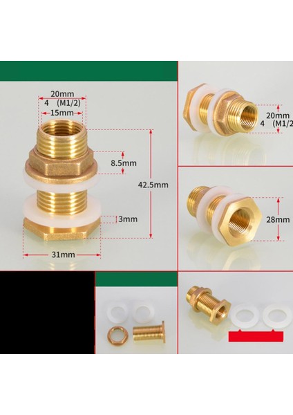 F Fityle M1 / 2 '' Su Tankı Konnektör Bahçe Hortumu Dönüştürücü Firması Connect DN15 (Yurt Dışından)