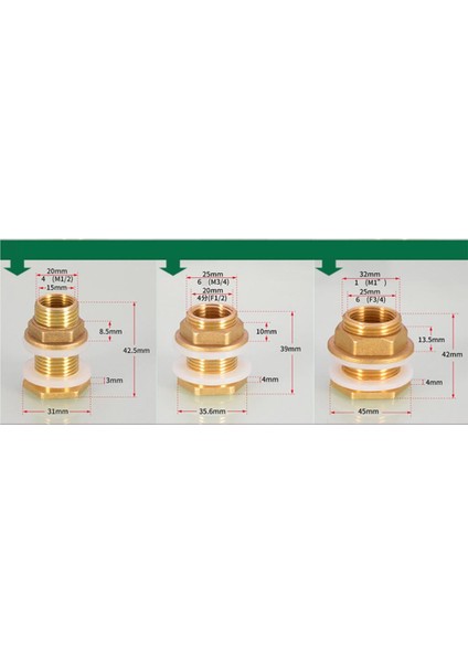 F Fityle M1 / 2 '' Su Tankı Konnektör Bahçe Hortumu Dönüştürücü Firması Connect DN15 (Yurt Dışından)