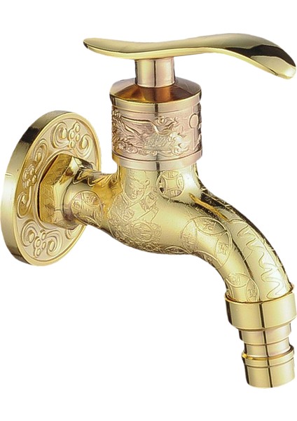 F Fityle İşlemeli Duvara Monte Musluk - Altın (Yurt Dışından)