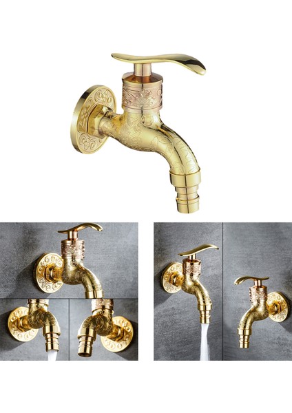 F Fityle İşlemeli Duvara Monte Musluk - Altın (Yurt Dışından) indirimleri