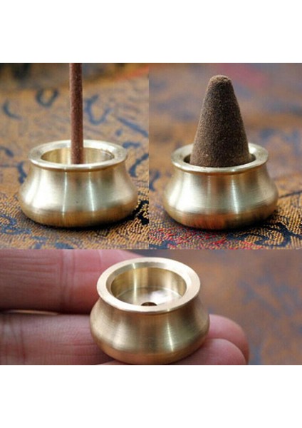 F Fityle Dayanıklı Pirinç Tütsü Koni Burner Plaka Kule Censer Tutucu Ev Ofis Için (Yurt Dışından) modelleri