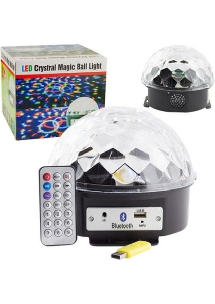 Naz Ticaret Crystal Magic Ball Light USB/Blueooth Özellikli Yarım Dünya Küre Disko Topu