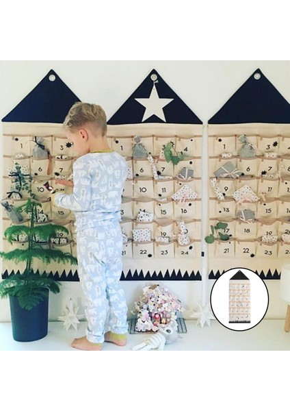 F Fityle Noel Advent Takvim Cepler ile Duvar Asılı Takvim Kız Çocuklar Için 24 Cepler (Yurt Dışından)