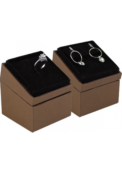 Kahverengi Dekor Yüzük Küpe Kutusu fiyatları