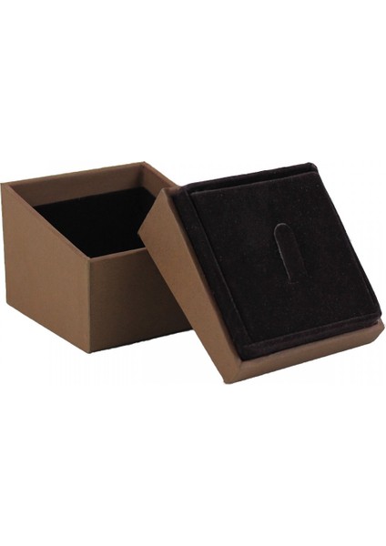 Kahverengi Dekor Yüzük Küpe Kutusu