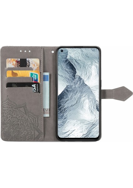 Oppo Realme Gt Master Için Stand ve Kart Yuvalı Pu + Tpu Telefon Kılıfı - Gri (Yurt Dışından) modelleri