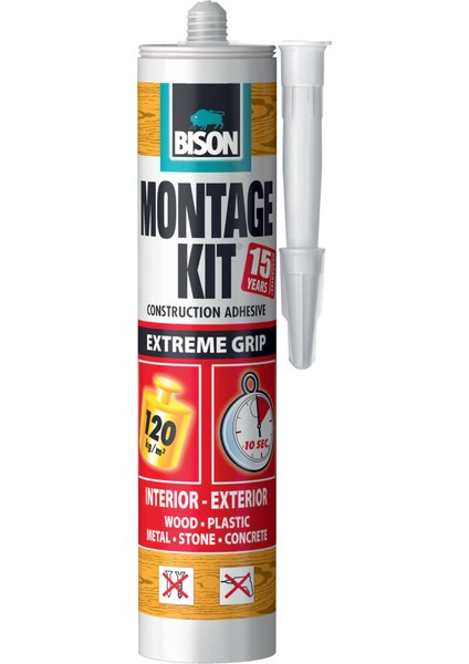 Bison Montaj Kit Anında Tutunma Strafor Alçı Dekoratif Taş Tuğla Süpürgelik Lambri Alçıpan