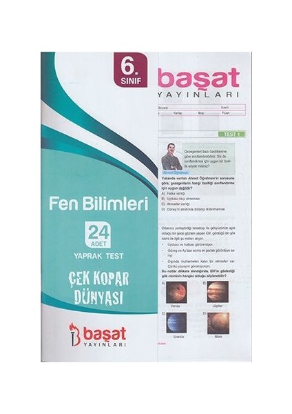 Başat Yayınları 6. Sınıf Fen Bilimleri 24 Yaprak Test