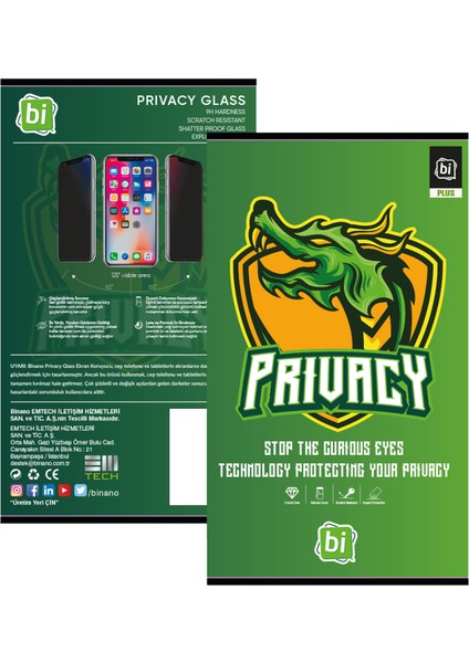 Binano Prıvacy Plus Iphone 12 Mını Ekran Koruyucu