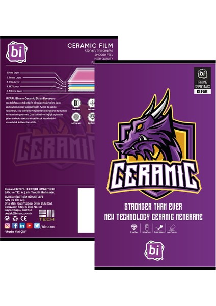 Binano Ceramıc Iphone 13 Pro Max Ekran Koruyucu modelleri