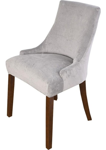 F Fityle Pu Deri Yüksek Elastik Sandalye Slipcovers Açık Gri Kapakları (Yurt Dışından)