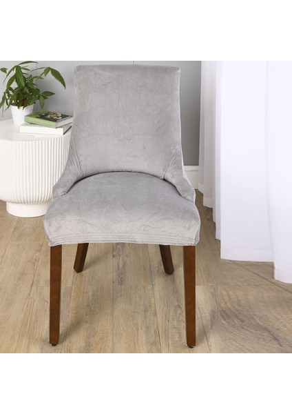 F Fityle Pu Deri Yüksek Elastik Sandalye Slipcovers Açık Gri Kapakları (Yurt Dışından)