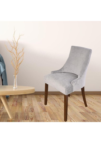 F Fityle Pu Deri Yüksek Elastik Sandalye Slipcovers Açık Gri Kapakları (Yurt Dışından)