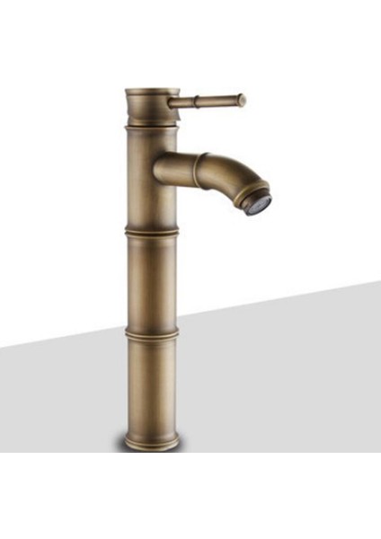 F Fityle Retro Pirinç Bambu Şekli Ev Banyo Lavabo Gemi Musluk Havzası Mikser Dokunun # 3 Kavisli Ağız (Yurt Dışından) fiyatları