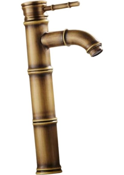 F Fityle Retro Pirinç Bambu Şekli Ev Banyo Lavabo Gemi Musluk Havzası Mikser Dokunun # 3 Kavisli Ağız (Yurt Dışından) modelleri