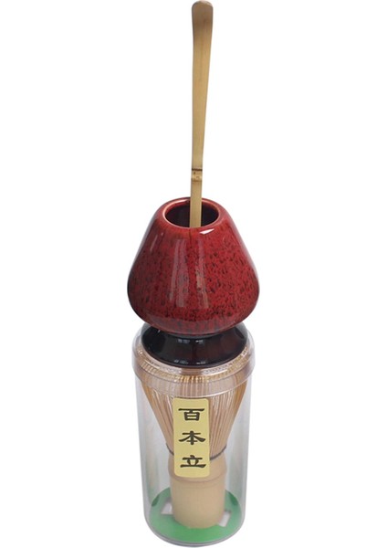 Japon Tarzı Matcha Çay Çırpma Seti Nefis Bambu Çay Kepçe Kırmızı (Yurt Dışından)