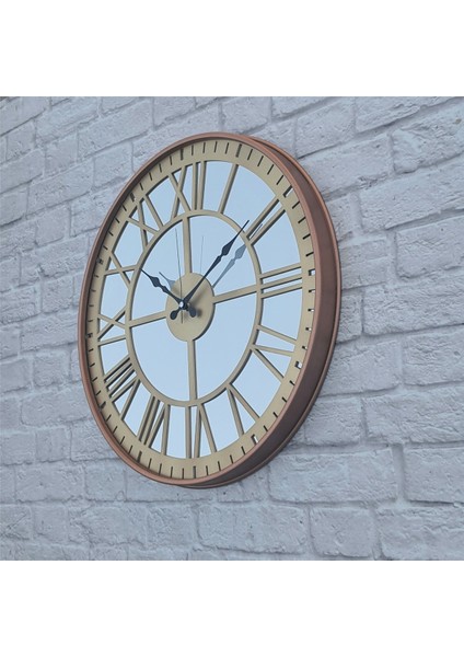 Bakır Renkli Metal Kasalı Aynalı Duvar Saati fiyatları