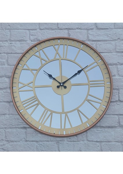 Bakır Renkli Metal Kasalı Aynalı Duvar Saati modelleri