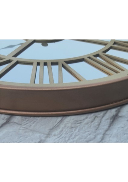 Bakır Renkli Metal Kasalı Aynalı Duvar Saati fırsatları