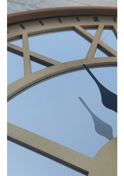 Bakır Renkli Metal Kasalı Aynalı Duvar Saati indirimleri