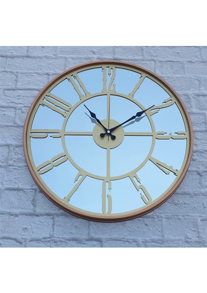 Bakır Renkli Metal Kasalı Aynalı Duvar Saati modelleri