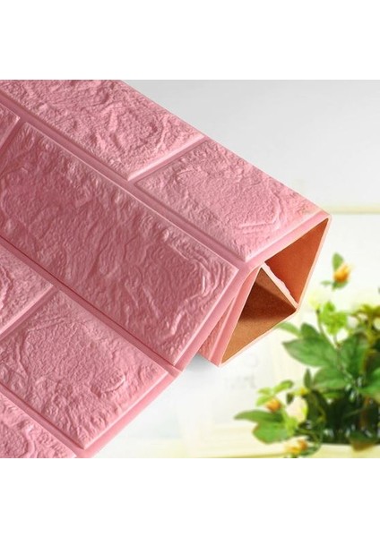 Kız Çocuk ve Yatak Odası Pembe Yapışkanlı Panel 3D Duvar Kağıdı