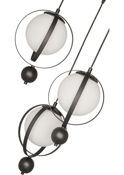 Jüpiter 3.lü Avize Siyah Beyaz Cam fırsatları