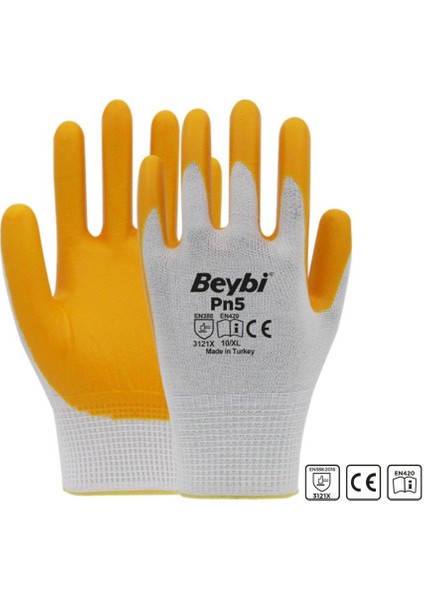12 Çift Pn5 Sarı Nitril Eldiven