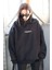 Mad Girls Siyah Baskılı Oversize Sweatshirt MG1287 2