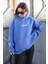 Mad Girls Saks Baskılı Oversize Sweatshirt MG1287 2