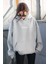 Mad Girls Boyalı Gri Baskılı Oversize Sweatshirt MG1287 2