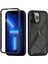 Apple iPhone 13 Pro Max Için Hibrit Şeffaf Bumper Shockproof Tam Koruma Kılıf Kapaklı Siyah 1