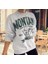 Montana Dijital Baskılı Yuvarlak Yaka Yei Trend Kadın Pamuk Dokuma Spor Sweatshirt 1