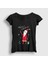 Kadın Siyah Noel Baba V2 Santa Claus Yılbaşı T-Shirt 1